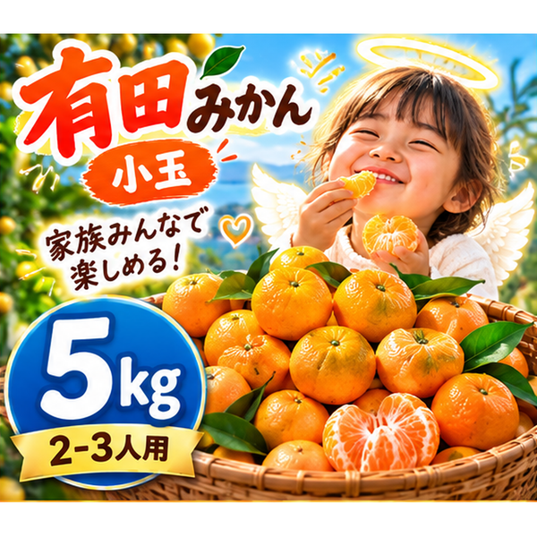 小玉【和歌山県産】有田みかん 「天使のみかん」 B級・家庭用|甘いみかん 産地直送 5kg 極早生