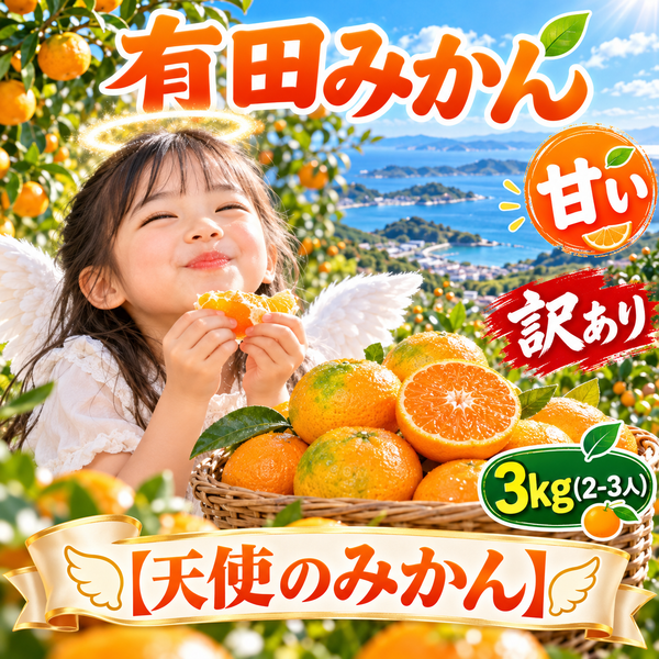 【和歌山県産】有田みかん 「天使のみかん」 B級・家庭用|甘いみかん 産地直送 3kg