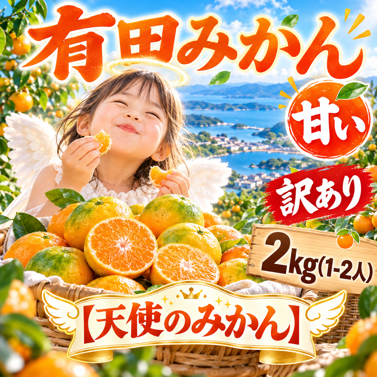 【和歌山県産】有田みかん 「天使のみかん」 B級・家庭用｜甘いみかん 産地直送 2kg